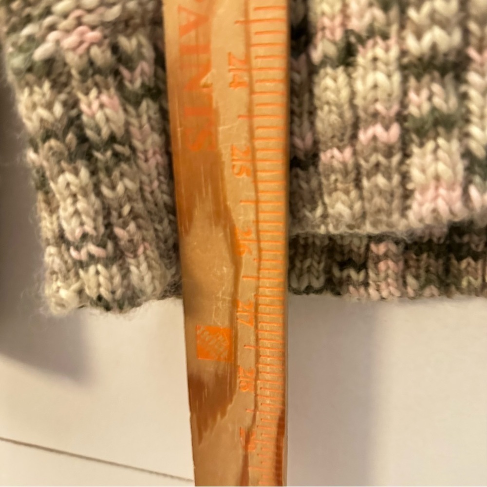 Y2K VTG LIZ CLAIBORNE M Multicolor crew exaggerated collar woman sweater boho - Picture 10 of 12